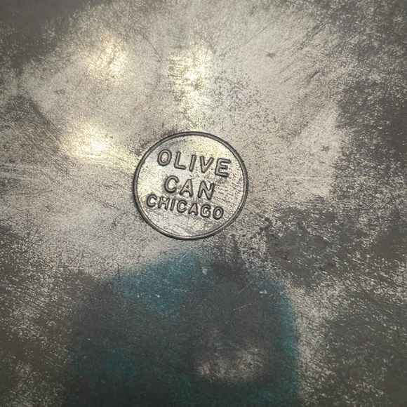 Vintage Cookie Tin by OLIVE Can Chicago with Winter Scenery Horse Drawn Sleigh - Picture 3 of 8